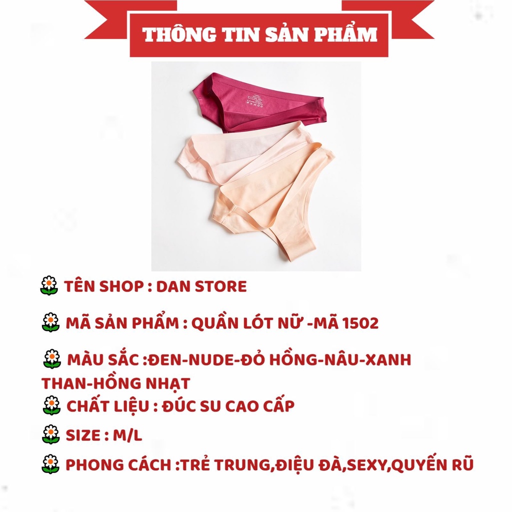 Quần Lót Nữ - Quần lót đúc su thun lạnh cao cấp mềm mại kháng khuẩn DAN STORE MÃ 1502