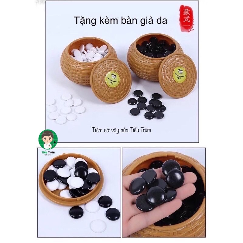 BỘ CỜ VÂY CỜ CARO MELAMINE 1 MẶT CONG TẶNG BÀN GIẢ DA