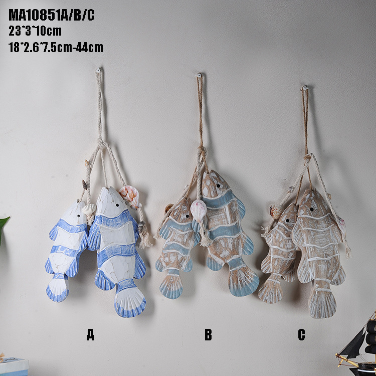 Mô hình cá gỗ trang trí nhiều hình - Decor đồ trang trí theo phong cách biển Địa Trung Hải