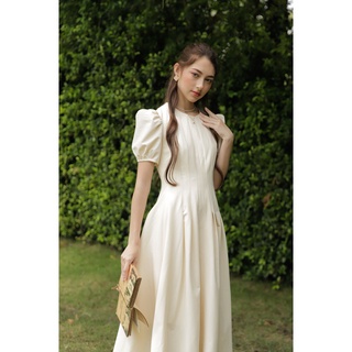 ĐẦM DÀI TAY NGẮN PHỒNG XẾP LY THÂN NHIỀU MÀU D370 TINFOUR- JOSE DRESS