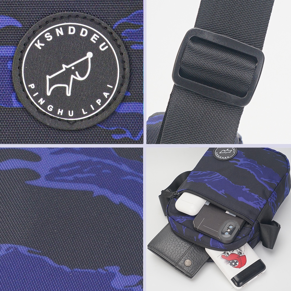 Túi đeo chéo KSNDDEU họa tiết rằn ri cá tính thời trang cho nam