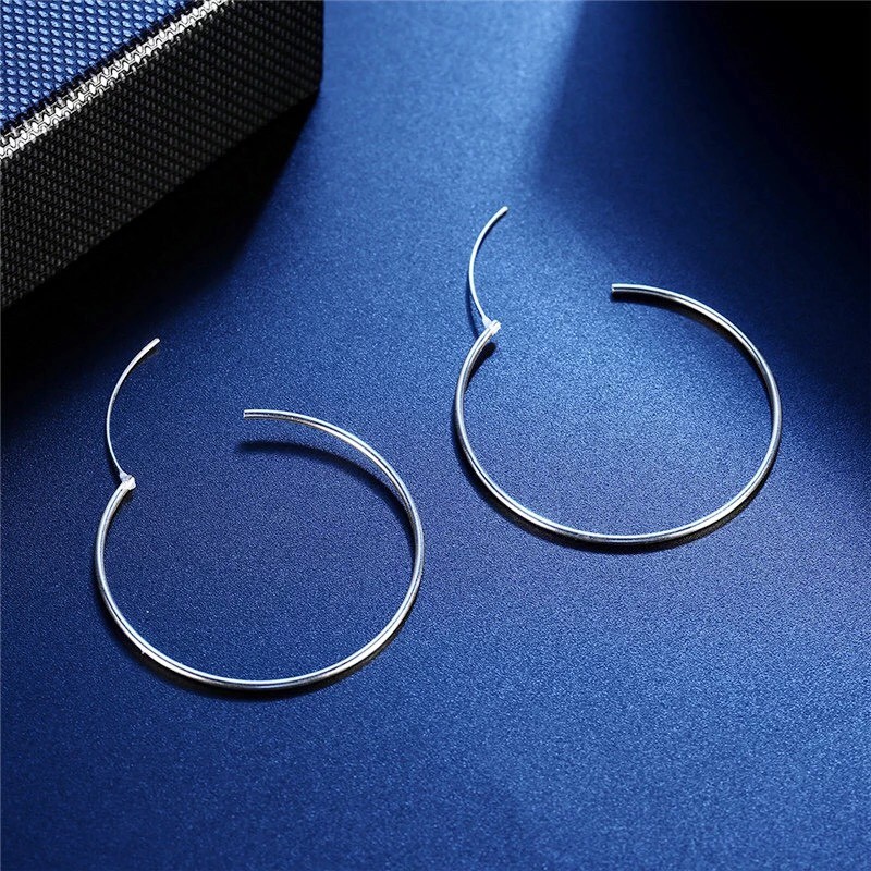 Bông Tai Bạc S925 Nhiều size Tròn Basic Hoop Earrings Trẻ Trung Cá Tính | Khuyên Tai Nữ Trang Sức Bạc Thời Trang