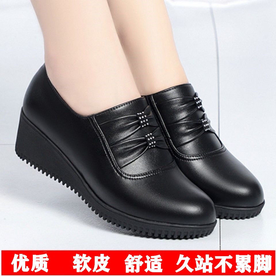 Giày Da Thật Đế Mềm Cho Phụ Nữ Trung Niên Không Bao Gồm Chân Trần