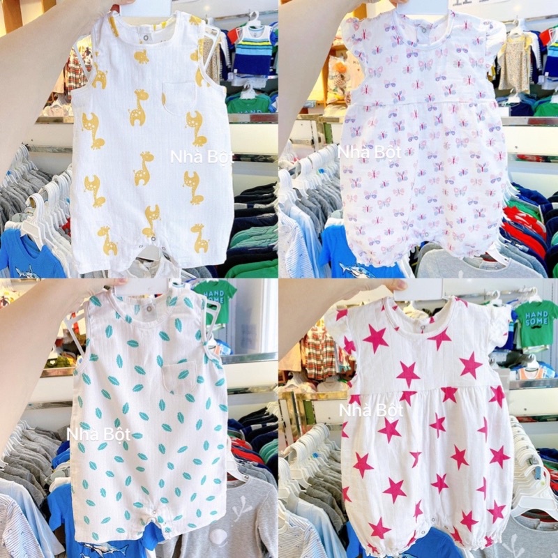 Body đùi, romper chất vải xô cotton co giãn dành cho bé 8-10kg