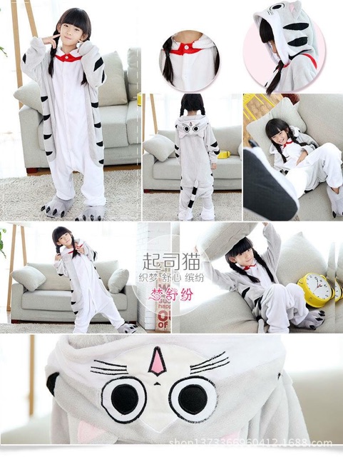 Pijama thú bông hình mèo chéese