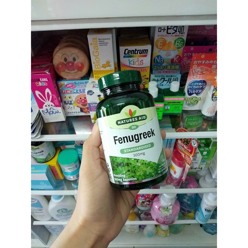 VIÊN UỐNG LỢI SỮA FENUGREEK NATURE AID CỎ CÀ RI HÀNG ANH 90 VIÊN