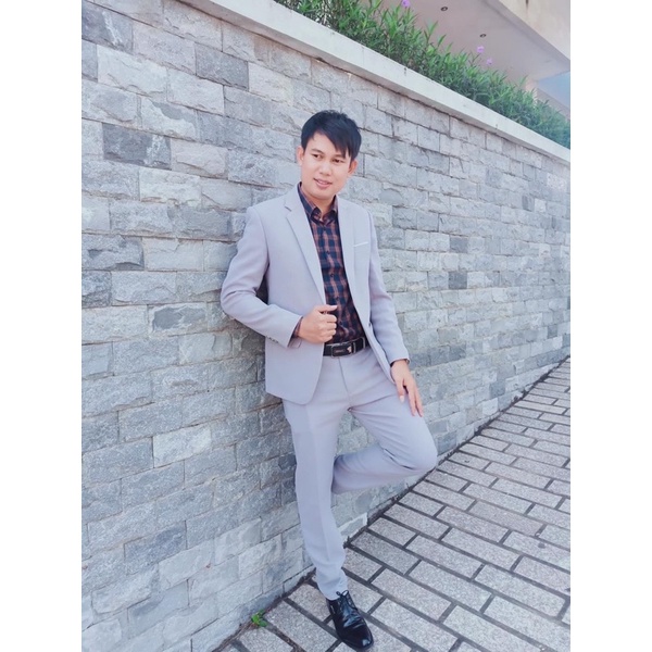 [SALE ] Bộ vest nam gồm áo vest+ quần+ sơ mi, vest công sở, vest cưới, chất liệu dày dặn, không nhăn, không xù
