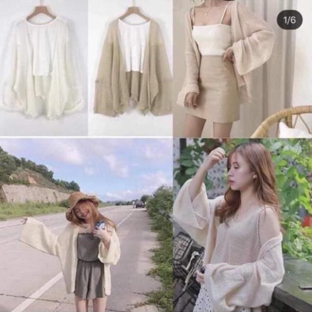 [Hàng Siêu Cấp]  Áo Cardigan Nữ Len Mỏng  Mặc Siêu Xinh , Áo Cardigan Len Cực Hot