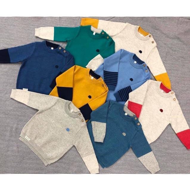 Áo len sợi cotton cài vai momma