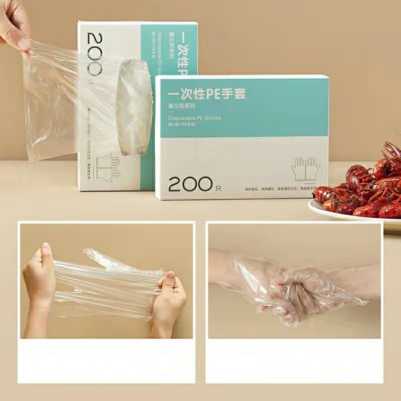 Găng Tay Nilon Hôp 200 Chiếc Dùng 1 Lần Tiện Dụng