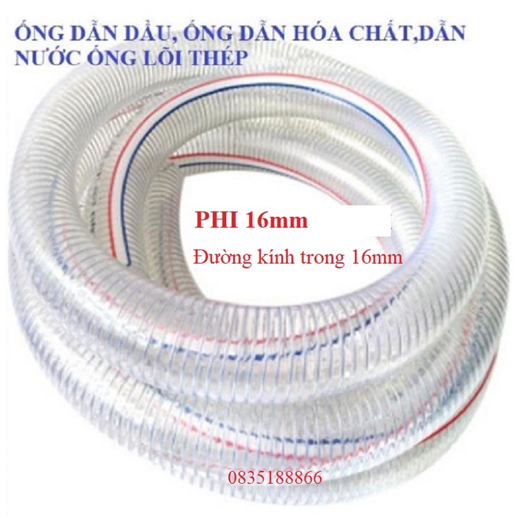 Ống nhựa mềm lõi thép Phi 16  Bán theo mét