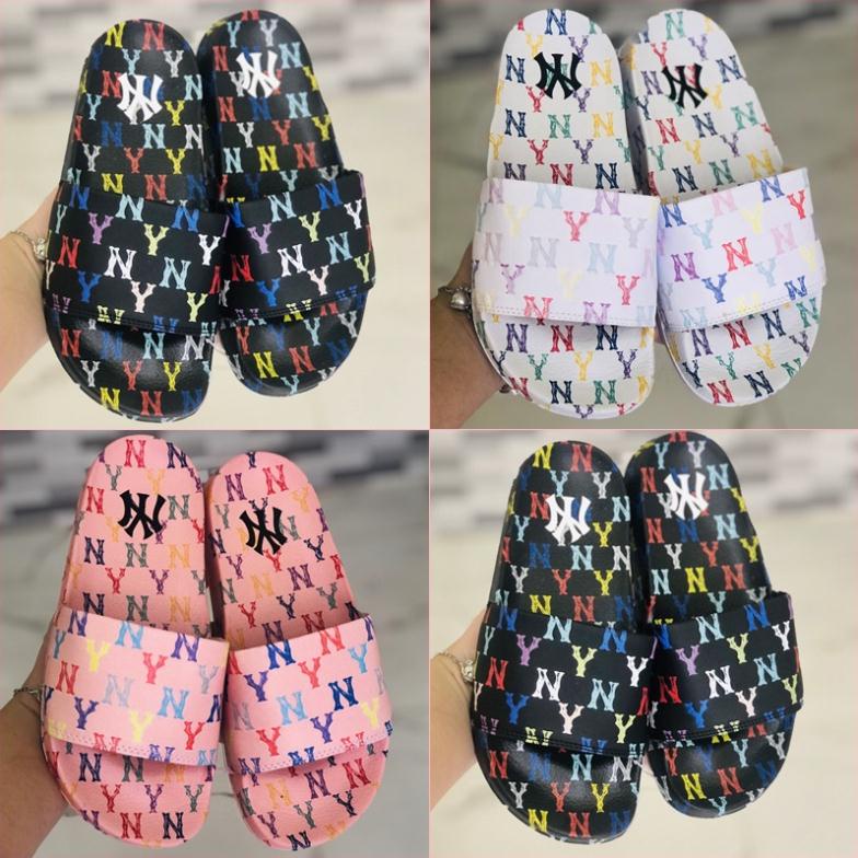 Dép unisex 𝐌𝐋𝐁 𝗡𝗬 𝐇𝐎𝐋𝐎𝐆𝐑𝐀𝐌❤️FREESHIP + Hộp❤️ dép mlb quai ngang thể thao mlb ny hologram nhiều màu