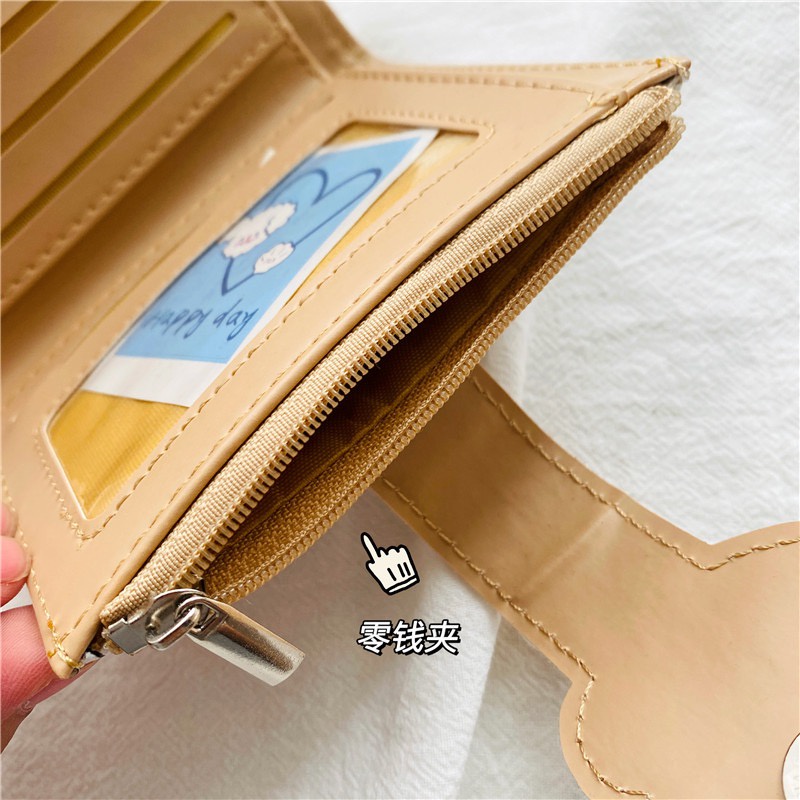 Ví đựng tiền họa tiết gấu/ chó hoạt hình thời trang dễ thương dành cho nữ
