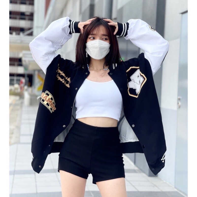 Áo Khoác Bomber Gió Phối Tay 89 2 Lớp From Thụng