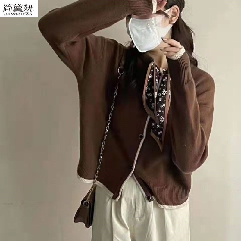 Áo len cardigan dệt kim thắt nơ siêu xinh