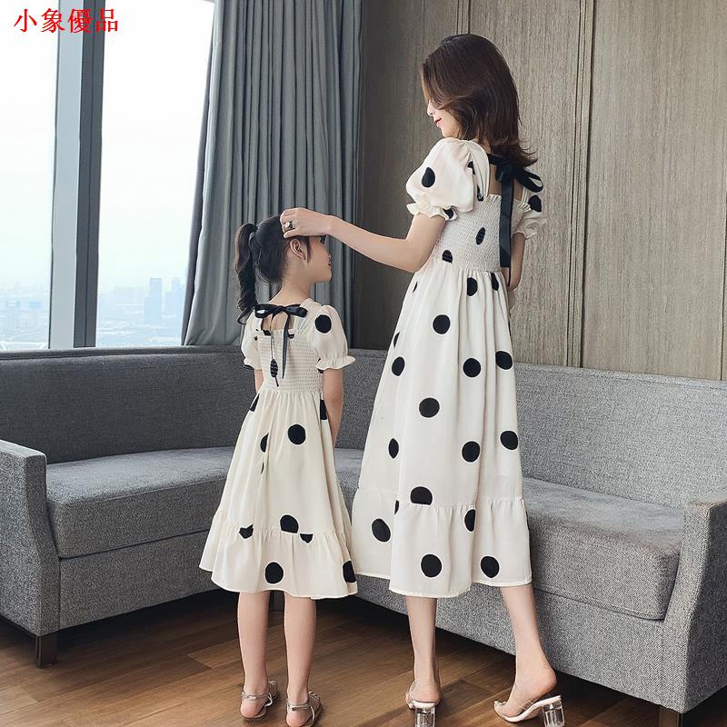 Bộ Đồ Thời Trang Xinh Xắn Cho Mẹ Và Bé┅Áo Thun Tay Ngắn Cổ Tròn In Hình Thời Trang Cá Tính◄Đầm Chiffon Họa Tiết Chấm Bi Thời Trang Mùa Hè Cho Nữ | BigBuy360 - bigbuy360.vn