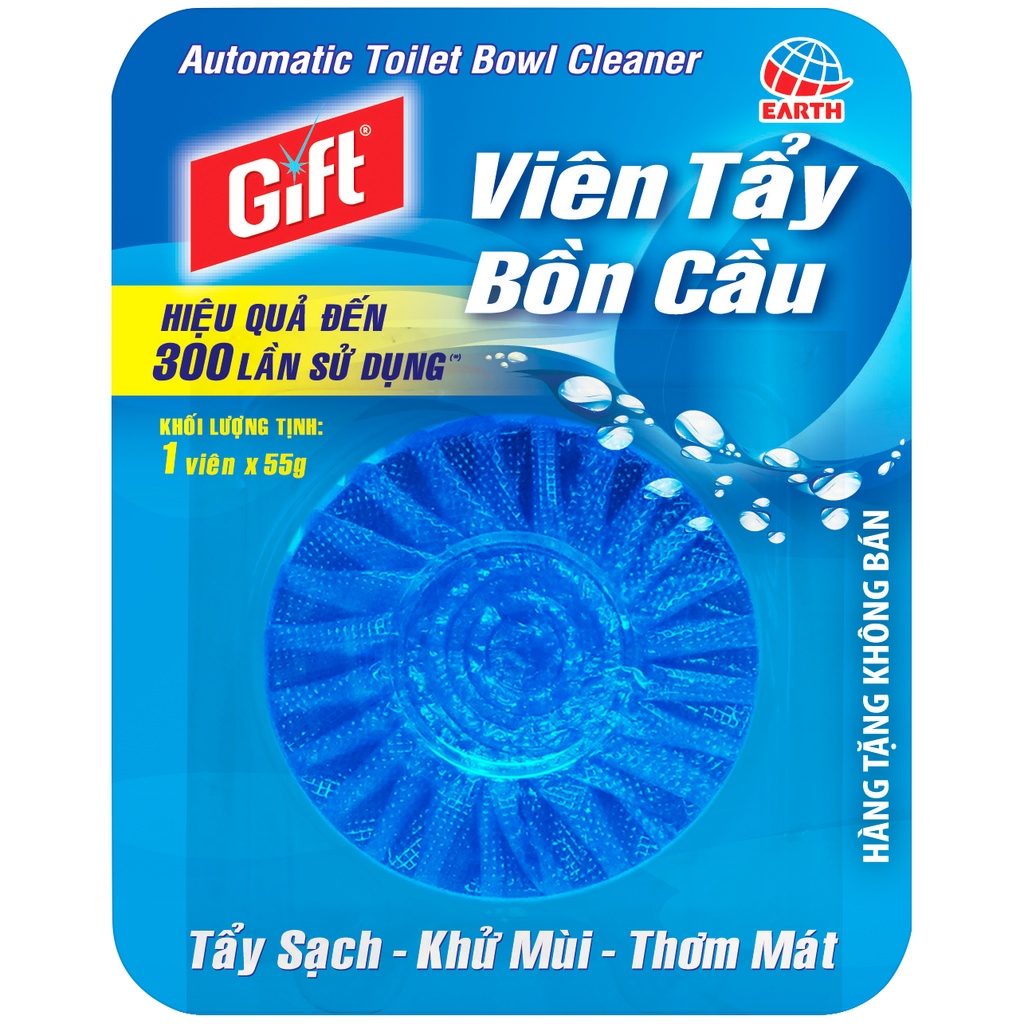 Viên tẩy bồn cầu Gift siêu sạch  Vỉ 1 viên DÙNG THỬ chống bám bẩn thành bồn cầu khử mùi
