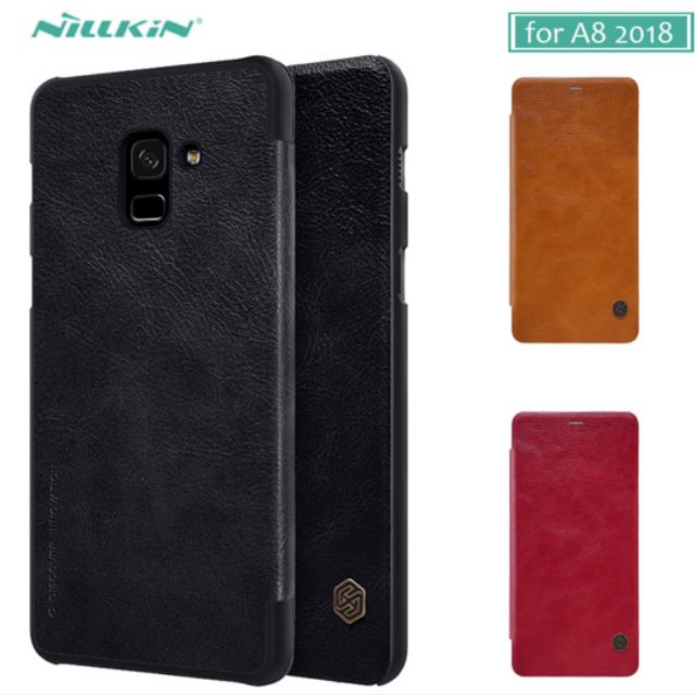 Bao da đẹp Nillkin QIN cho Galaxy A8 2018 - Có ngăn để thẻ