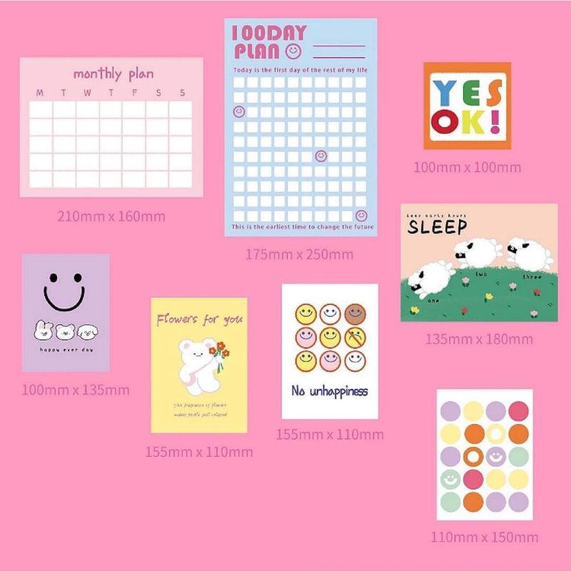 Planner Set Nhiều Màu Dễ Thương