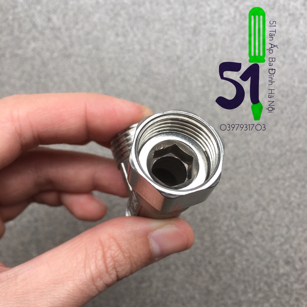 Tê rắc co inox cỡ 15  | T vệ sinh | Tê 2 đầu ren ngoài 1 đầu vặn ốc inox 15
