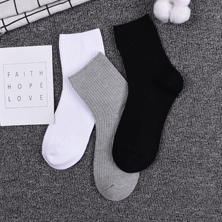 tất (vớ) trơn gân màu basic cao trung