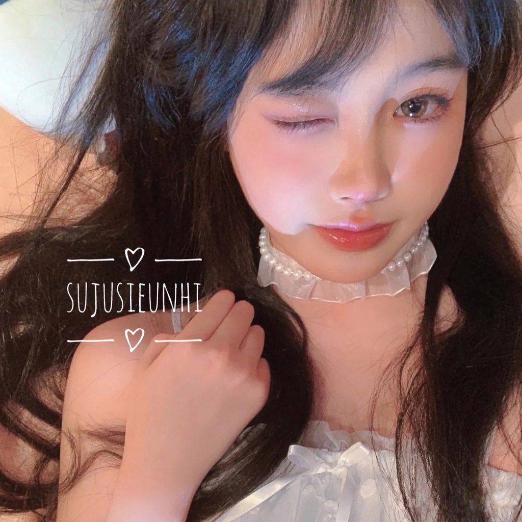 Vòng cổ choker voan đính ngọc xếp tầng bèo nhún lolita dễ thương