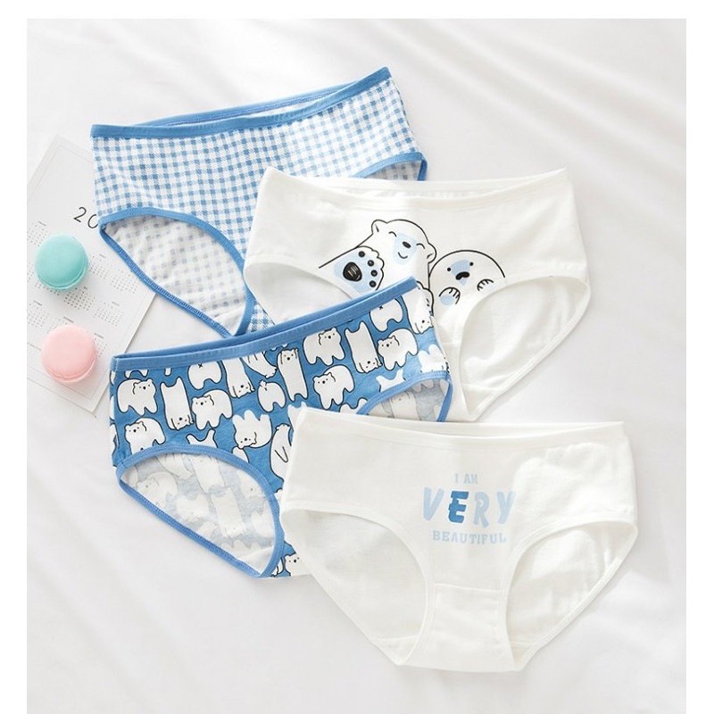 [Che Tên][Mua 4 Tặng 1] SET 4 Quần Lót Cotton Nữ Cute Dễ Thương Chip Nữ Cạp Thấp TOPBRA | BigBuy360 - bigbuy360.vn