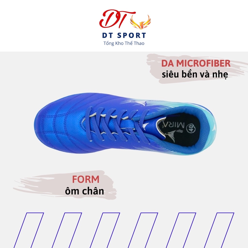 Giày đá banh, đá bóng sân cỏ nhân tạo đặc chủng Mira Pro ⚡Hàng chính hãng⚡ da PU cao cấp ôm chân, khâu chỉ full đế