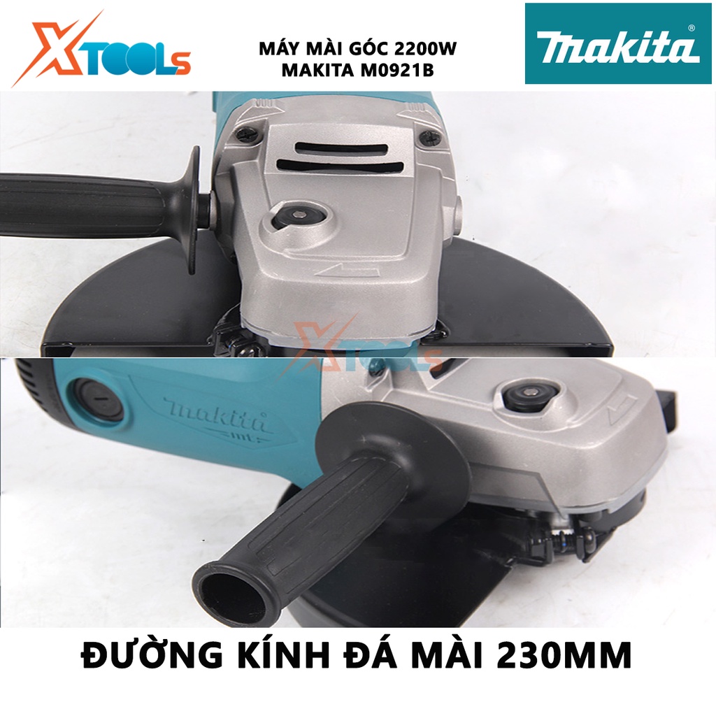 Máy mài góc MAKITA M0921B | máy mài cầm tay công suất 2,200W, đường kính đá mài 230mm gia công, chế tác bề mặt vật liệu