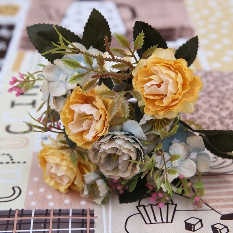 1 Bó Hoa Lụa đẹp Mô Phỏng Theo Phong Cách Châu Âu Hoa Hồng Bi Nhỏ Hoa Trang Trí Văn Phòng đám Cưới Tại Nhà
