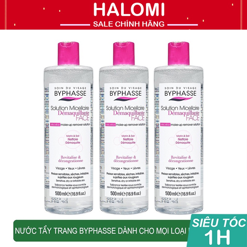 Nước Tẩy Trang BYPHASSE 500ml Micellar Water Làm Sạch Sâu Phù Hợp Với Mọi Loại