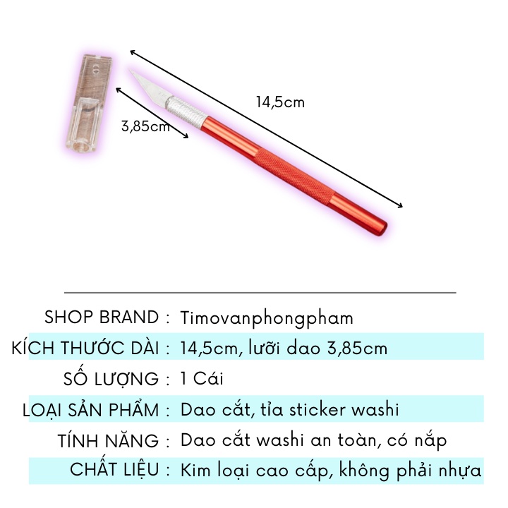 Dao washi tape sticker rọc giấy nhiều màu sắc bắt mắt thiết kế kim loại cao cấp VPBL03