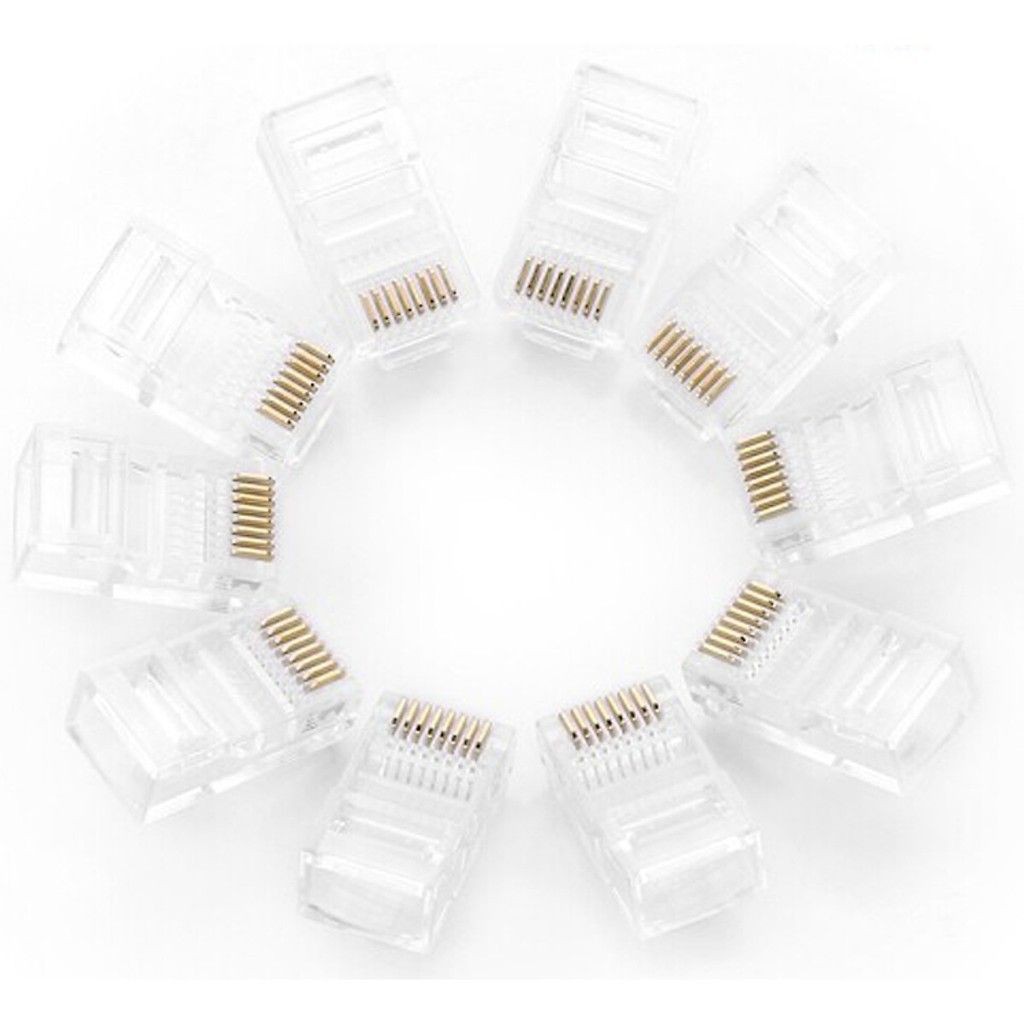 Hộp 50 chiếc hạt mạng RJ45 cho dây cat5 chân đồng mạ vàng Ugreen 020331 - Hàng Chính Hãng