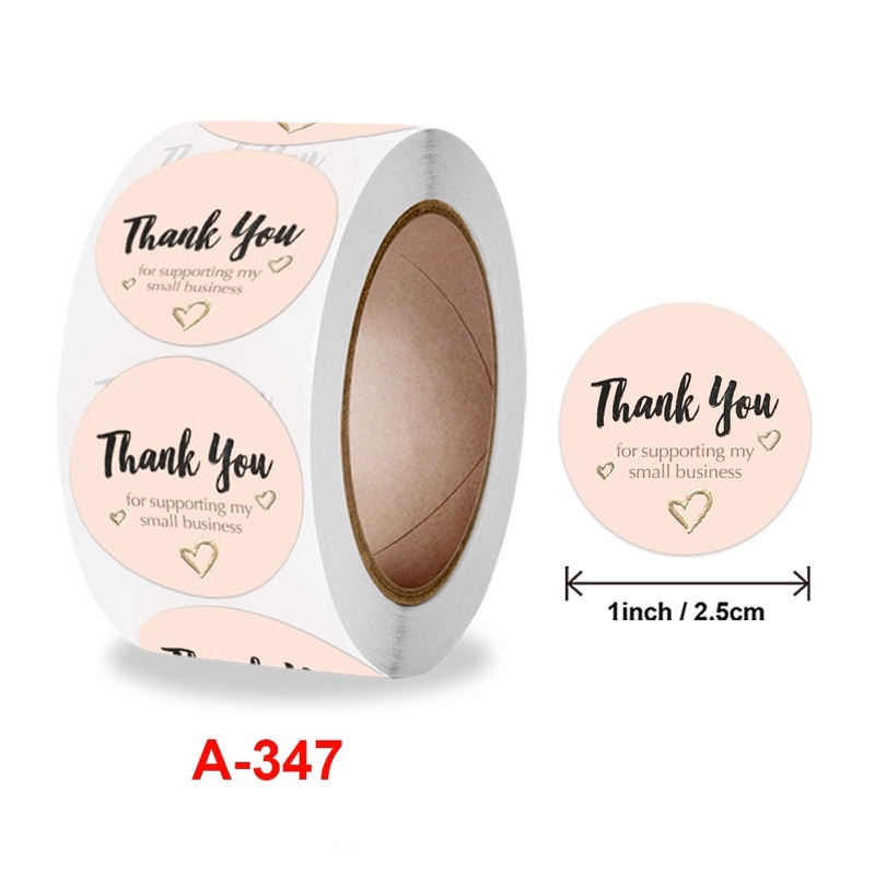 CUỘN TEM DÁN STICKER THANK YOU, NIÊM PHONG, HÀNG ĐÓNG GÓI, DECOR, QUÀ TẶNG 500 CÁI
