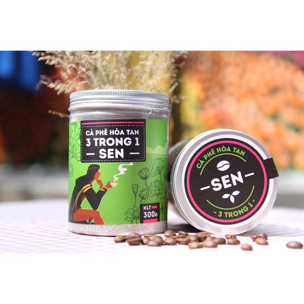 Cà Phê Sữa Hoà Tan Hương Sen 3in1 - Anh Coffee - Kết Hợp với Chiết Xuất Sen Tự Nhiên (300g/Hũ)