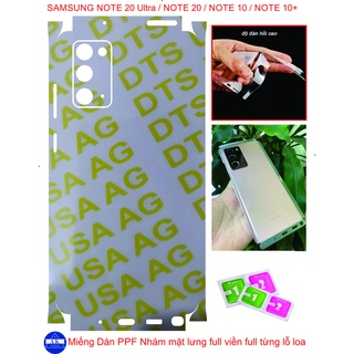 Miếng dán ppf nhám mặt lưng full viền samsung note 20ultra / note 20 / note 10 / note 10+ bảo vệ máy toàn diện..