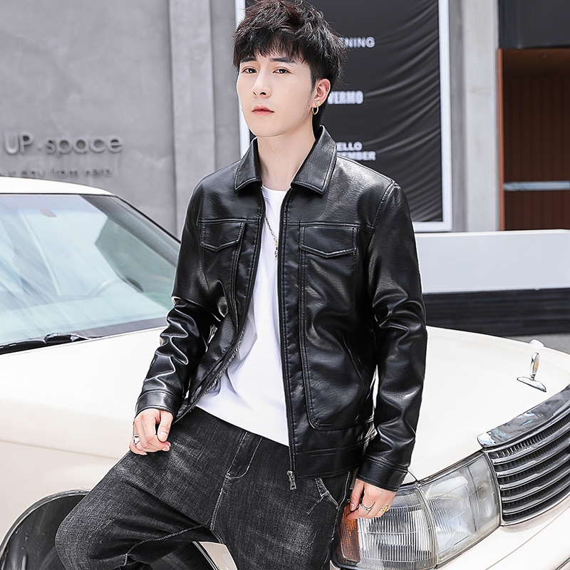 Áo khoác bomber chất liệu da thời trang nam tính