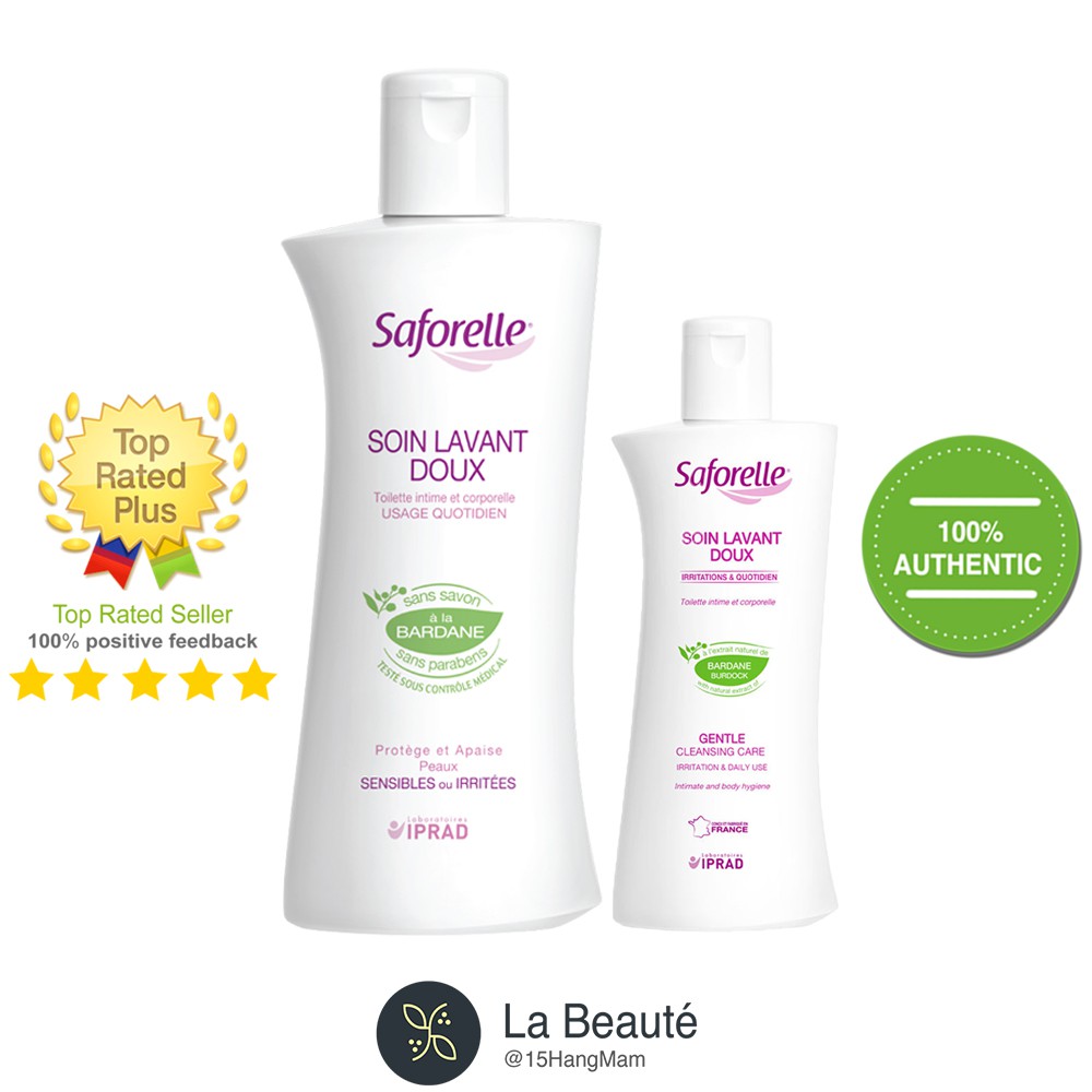 Saforelle Soin Lavant Doux - Dung Dịch Vệ Sinh Phụ Nữ (100ml ~ 250ml)