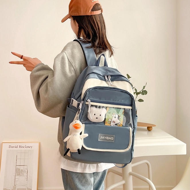 Balo đi học nữ dễ thương giá rẻ QITI cặp nam nữ đi học unisex phong cách thời trang ulzzang