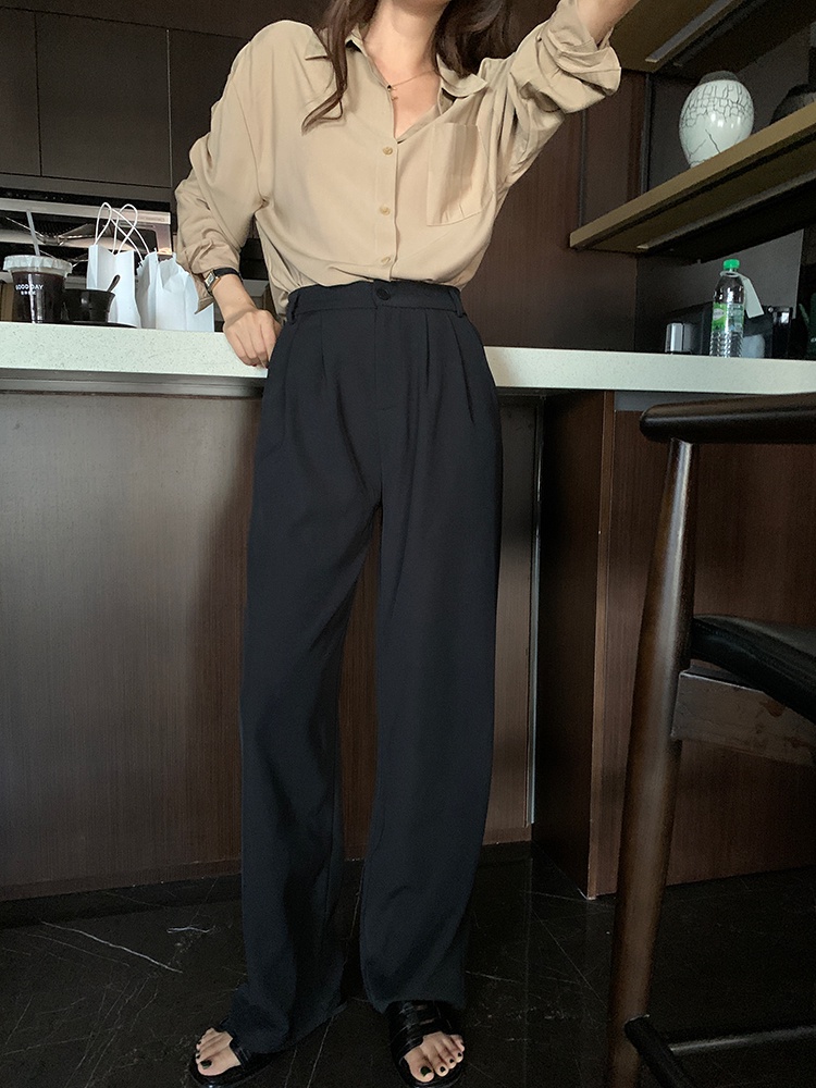 Áo Sơ Mi Dáng Rộng Màu Trơn Thời Trang 54335