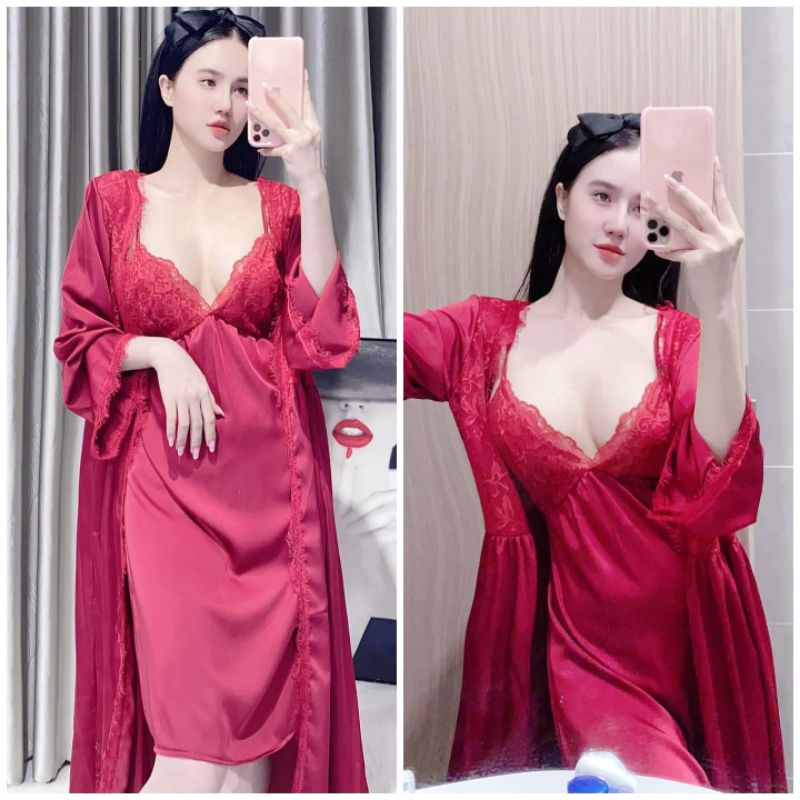 Đồ Ngủ Đầm Gợi Cảm có mút ngực Lụa Latin mềm mịn Váy nữ sexy