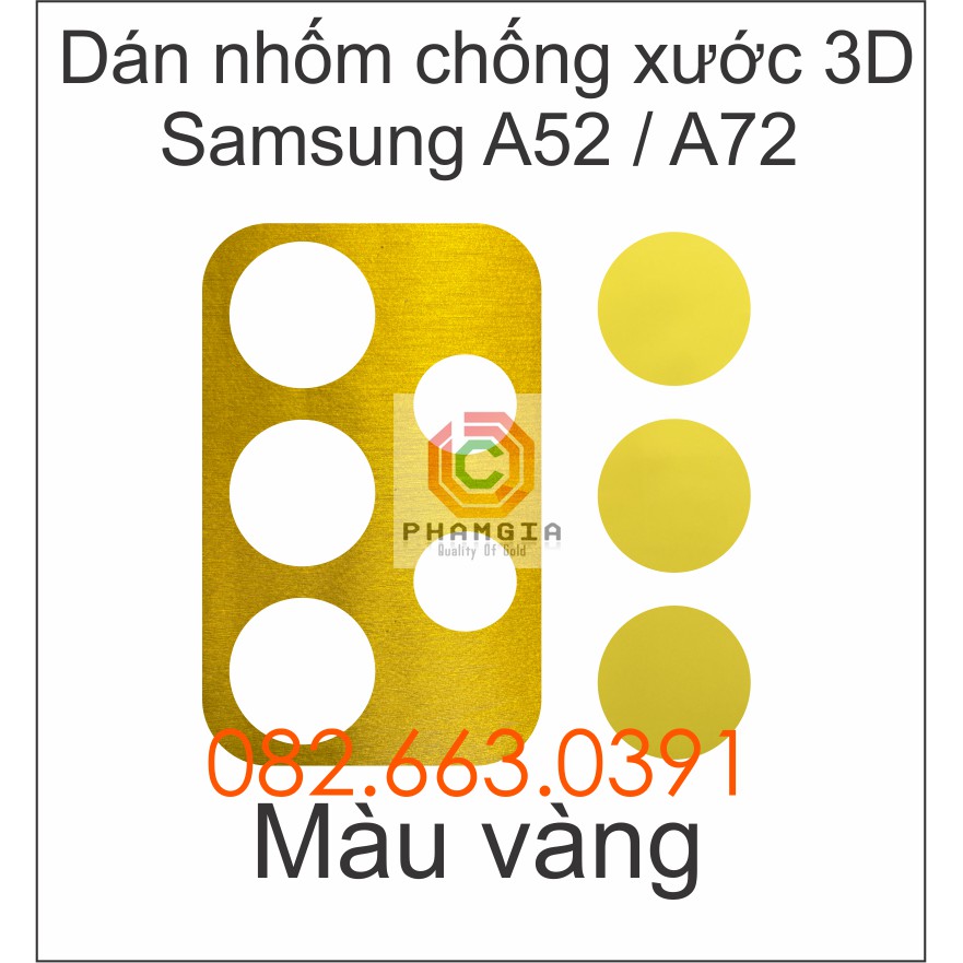 Dán decal nhôm chống xước camera Samsung A51 A52 (4G / 5G) / A52S / A72 (4G / 5G)