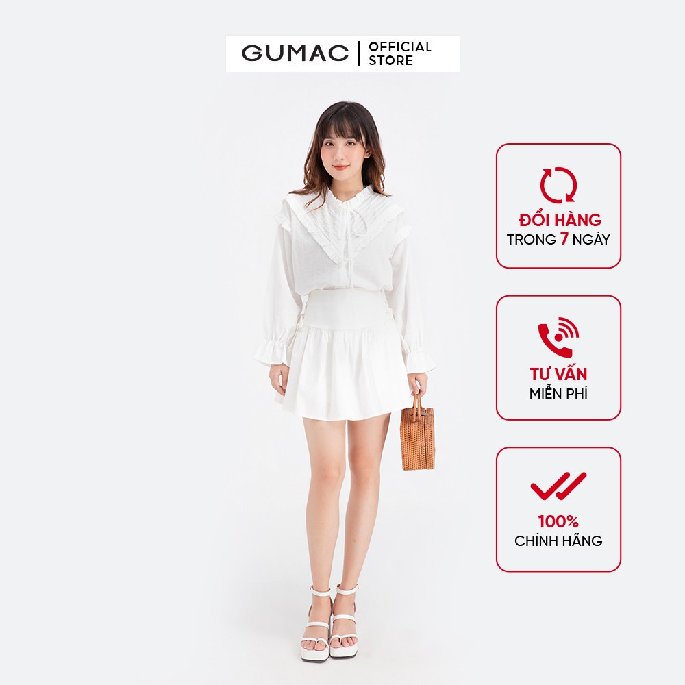 [Mã WABRGU55 giảm 12% đơn 99K] Áo sơ mi xếp ly ngực GUMAC AB638