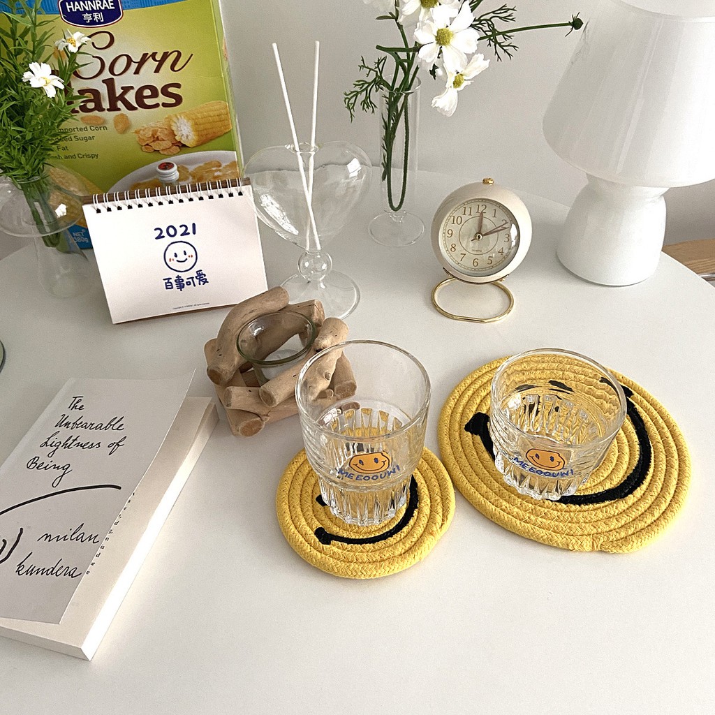 Đế lót nồi cách nhiệt họa tiết mặt cười xinh xắn