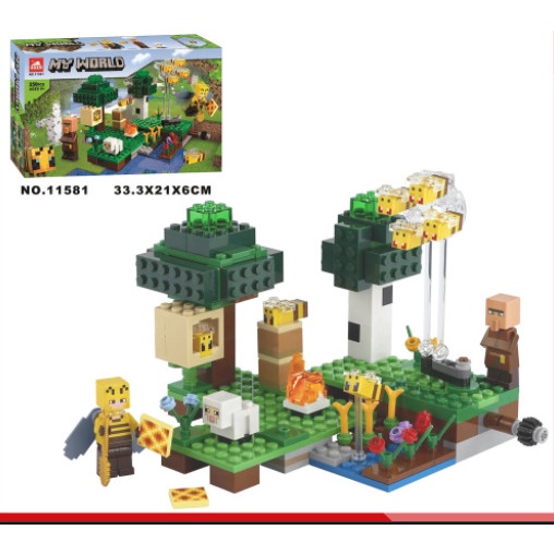 Đồ chơi lego lắp rắp mô  hình trang trại mật ong My World No.11581 với 250 pcs