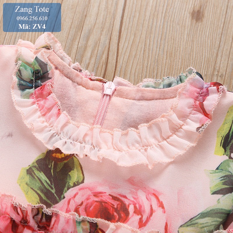 ZV4 - Váy hoa công chúa cho bé gái chất voan cao cấp cực xinh đáng yêu - Zang Tote