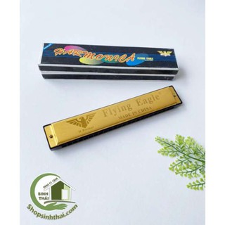 Kèn hamonica 24 lỗ cao cấp màu vàng