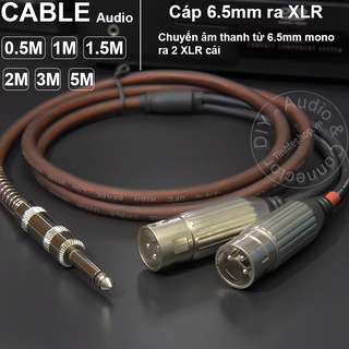 Dây 6 ly ra 2 đầu canon đực diy 0.5 đến 10 mét - 6.5mm mono to 2 xlr cable