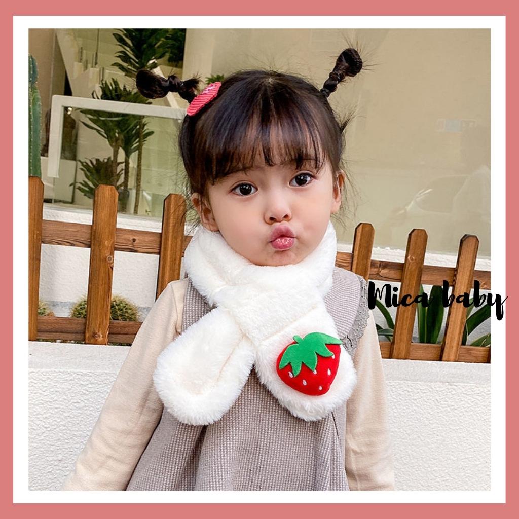 Khăn len cho bé choàng cổ lông mềm mịn gắn thú bông đáng yêu KL151 Mica Baby