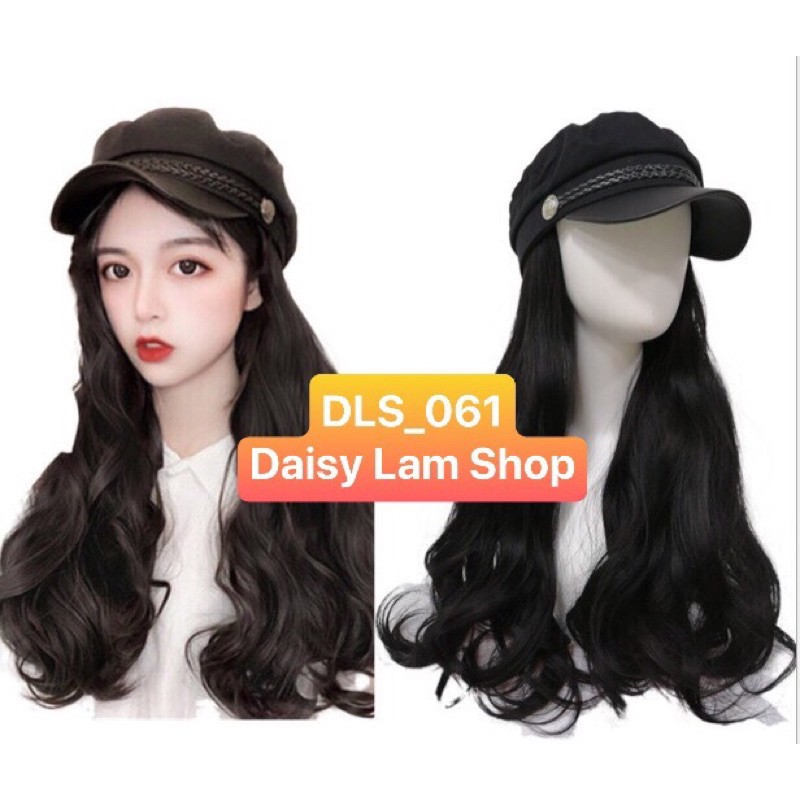 TẶNG MŨ- ĐUÔI TÓC GIẢ XOĂN DẠNG BĂNG GAI DÍNH S061